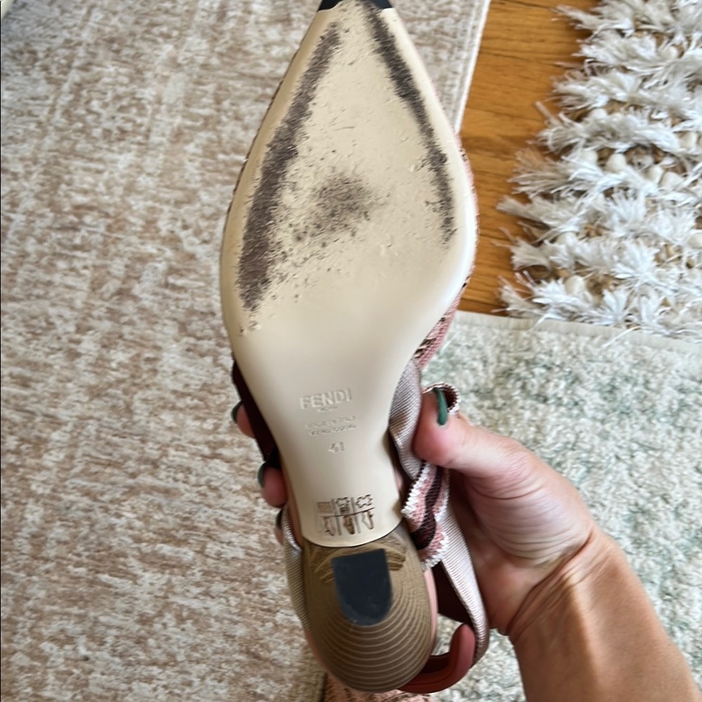 Fendi Colibri Pointed Toe Slingback Pump (Women) - 41 - Picture 10 of 13